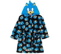 Sonic the Hedgehog Peignoir Garçon - Oreilles 3D Robe de Chambre à Capuche | Vanilla Underground, Capuche Visage, Ceinture à Nouer, Poches Plaquées, Noël, Cadeau d'Anniversaire Garçon