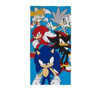 Sonic the Hedgehog Serviette 100% Coton Joueurs Bain Plage Piscine - 70cm x