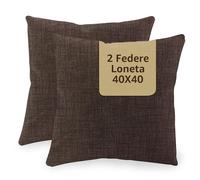SONIT - Housse de coussin 40x40 cm - Pour canapé, housses de coussin décoratives pour salon et chambre à coucher - Lot de 2 - Fabriqué en Italie - Marron