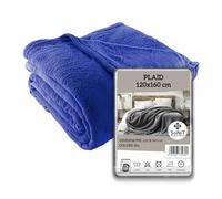 SONIT - Plaid en polaire pour canapé et lit simple - Couverture en polaire automne et hiver - Couverture 120 x 160 cm - Plaid simple bleu