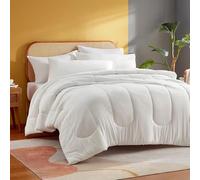 Sonive Couette tricotée en Microfibre, literie légère et Respirante 145 g/m², Tissu Doux, Lavable en Machine, 260 x 220 cm, Blanc