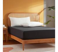 Sonive Drap-Housse, 90 x 200 cm, Poche de 30 cm de Profondeur, en Microfibre de Polyester Brossé, Noir