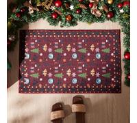 Sonive Paillasson Extérieur/Intérieur 50x80 cm, Motif Cadeau de Noël, Tapis d'entrée Antidérapant, Anti-saleté, Lavable pour Chien, Porte d'entrée, Couloir