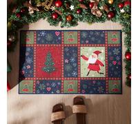 Sonive Paillasson Extérieur/Intérieur 50x80 cm, Motif Père Noël, Tapis d'entrée Antidérapant, Anti-saleté, Lavable pour Chien, Porte d'entrée, Couloir