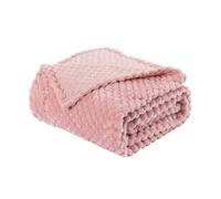 Sonive Plaid Flanelle à Motif Jacquard 150x200cm, Doux et Moelleux, Rose
