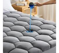 Sonive Protège-matelas imperméable super king size avec poche profonde de 30 cm pour lit super king size, gris, 180 x 200 + 30 cm