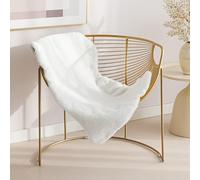 Sonive Revêtement de Chaise en Fausse Fourrure 50x80 cm, Rembourrage Doux, Lavable pour Chambre d'enfant, Salon, Chambre, Salle à Manger Blanc