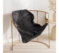 Sonive Revêtement de Chaise en Fausse Fourrure 90x60 cm, Rembourrage Doux, Lavable pour Chambre d'enfant, Salon, Chambre, Salle à Manger Gris