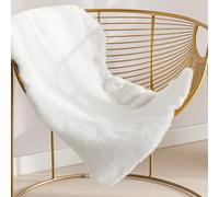 Sonive Revêtement de Chaise en Fausse Fourrure 90x60cm,Salle à Manger Blanc | Rembourrage Doux, Lavable pour Chambre d'Enfant, Salon, Chambre
