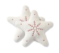 Sonive Set de 2 Coussins de Noël, Étoile à 5 Branches 40x40cm, Oeko-Tex | Coussin Décoratif pour Canapé, Lit, Chambre d'Enfant Rouge et Blanc