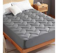 Sonive Surmatelas King Size, 150 x 200 cm, surmatelas King Size Extra Profond de 30 cm, protège-Matelas Gris