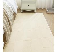 Sonive Tapis de Cuisine Motif Géométrique, Résistant à l'eau, Antidérapant, Lavable, Moelleux pour Intérieur/Extérieur (Salon, Chambre, Chambre d'enfant) 80x150 cm Beige