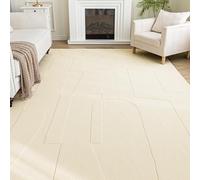 Sonive Tapis de Cuisine Motif Géométrique, Résistant à l'eau, Antidérapant, Lavable, Moelleux pour Intérieur/Extérieur (Salon, Chambre, Chambre d'enfant) 160x230 cm Beige