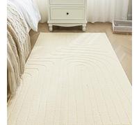 Sonive Tapis de Cuisine Motif Lignes, Résistant à l'eau, Antidérapant, Lavable, Moelleux pour Intérieur/Extérieur (Salon, Chambre, Chambre d'enfant) 80x150 cm Beige