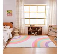 Sonive Tapis Enfant Arc-en-Ciel Rose, Moquette Douce Antidérapante pour Chambre, Salon, Chambre d'enfant 120x170 cm