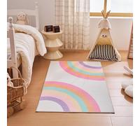Sonive Tapis Enfant Arc-en-Ciel Rose, Moquette Douce Antidérapante pour Chambre, Salon, Chambre d'enfant 80x150 cm