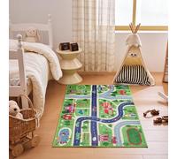 Sonive Tapis Enfant Thème Voiture, Moquette Douce Antidérapante pour Chambre, Salon, Chambre d'enfant 80x150 cm