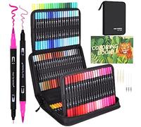 Sonlaryin 132 Couleur Feutres Coloriage Adulte Double Pointe Fine & Pinceau | Feutre Coloriage pour Dessin, Croquis, Coloriage, Manga, Mandala, Création Artistique, Feutre Aquarelle avec Malette