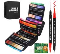Sonlaryin 180 Couleur Feutres Coloriage Adulte Double Pointe Fine & Pinceau | Feutre Coloriage pour Dessin, Croquis, Coloriage, Manga, Mandala, Création Artistique, Feutre Aquarelle avec Malette