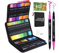 Sonlaryin 72 Couleurs Feutres Coloriage Adulte Double Pointe Fine & Pinceau | Feutre Coloriage pour Dessin, Croquis, Coloriage, Manga, Mandala, Création Artistique, Feutre Aquarelle avec Malette