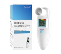 Sonmol Digital Peak Flow Meter Portable PEF Expiratoire Volume Expiratoire FEV1 Testeur avec Indicateur de Risque Rouge, Jaune, Vert