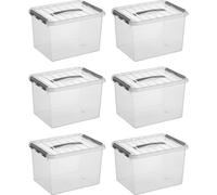 Sonnenwaren Q -Line Storage Box transparent/gris 22 litres - set de 6 pièces