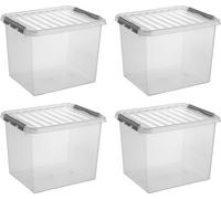 Sonnenwaren Q -Linie Storagebox Transparent/Gris 52 litres - Set de 4 pièces