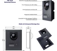 Sonnette avec caméra anthracite/argent , 2MP, 180°, App, Hybrid IP - 2-fils : Anthracite : Boîtier apparent Montage : Boîtier apparent Sonnette de porte Couleur : Anthracite