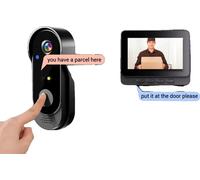Sonnette avec caméra, capteur CMOS, écran 4,3 pouces, connectivité sans fil, enregistrement vidéo HD, résistance aux intempéries IP65