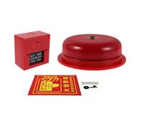 Sonnette D’Alarme Incendie Électrique Rouge, Métal Plastique, 6 Pouces | Signal Sonore Puissant, Activation par Bouton Simple, Usage en Entrepôt et Urgence, Autocollant D’avertissement Inclus