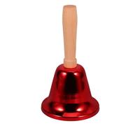 Sonnette D’appel en Bois et Métal Rouge, Noël, Poignée Confortable | Boule Métallique Facile Sonner, Format Compact et Portable, pour Enseignants, Élèves, Serveurs, Hôtels et Cérémonies