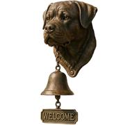 Sonnette de bienvenue de berger allemand, sonnette de porte West Highland White Terrier, cloche de dîner en fonte, sonnette de porte vintage, cloche décorative en forme de tête de carlin pour porte