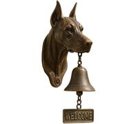 Sonnette de bienvenue de berger allemand, sonnette de porte West Highland White Terrier, cloche de dîner en fonte, sonnette de porte vintage, cloche décorative en forme de tête de carlin pour porte