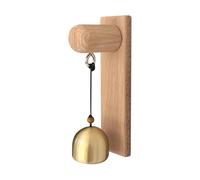 Sonnette de porte adhésive - Carillon d'entrée de 15 x 6 x 4 cm, accent artisanal en bois, cloche sonore en cuivre avec motif suspendu crée des alertes douces | Décoration de magasin pour maison