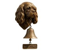 Sonnette de porte amusante tête de chien décorative vintage avec motif | Cloche tête de chien pour porte d'entrée pour portail, jardin, cour, maison, salle de sécurité