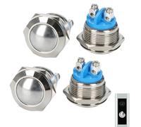 Sonnette de porte bouton-poussoir - 4 unités de rechange pour sonnette, pièces métalliques pour amélioration de la maison, installation murale résidentielle maison garage