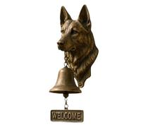 Sonnette de porte décorative vintage amusante pour chien avec motif animal | Cloche en forme de tête de chien - Décoration murale pour portail, jardin, cour, maison