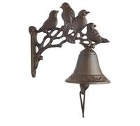 Sonnette de porte d'oiseau pour maisons | Sonnette de porte rustique à montage mural | Sonnette annulaire en fonte de style maison de campagne | Accent décoratif pour la maison avec installation