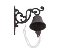 Sonnette de porte en fonte antique, aspect maison de campagne, sonnette de porte rétro en métal, son fort, cloche murale avec cordon, décoration de jardin, résistante aux intempéries, pour magasins