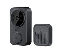 Sonnette de porte intelligente sans fil WiFi, interphone, caméra vidéo, sonnette de sécurité, carillon, noir