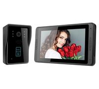 Sonnette de porte intelligente WiFi Sonnette d'interphone vidéo avec caméra Sonnette de porte vidéo Ecran LCD 7 pouces Support de déverrouillage à distance TUYA APP