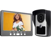 Sonnette de porte intelligente WiFi Sonnette d'interphone vidéo avec caméra Sonnette de porte vidéo Ecran LCD 7 pouces Support de déverrouillage à distance TUYA APP