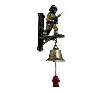 Sonnette De Porte Pompier Clochette De Porte en Fonte Résine Antique Carillon Fort Et Clair Cloche Murale Résistante Cloche D'Alarme Sonore Puissante pour Maison Et Jardin, Rustique