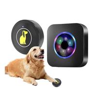 Sonnette de porte pour chiot - Récepteur de 8,2 x 8,2 cm, alerte sonore réglable, entraînement résistant aux intempéries | Carillon sans fil à brancher pour chien Système de communication pour chien