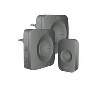 Sonnette de Porte sans Fil DB3000 - 2X Brancher/Plug-in Récepteur sans Batterie Noir