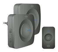 Sonnette de Porte sans Fil ELRO DB3000 1x récepteur à Piles + 1x à Brancher/Plug-in - Noir Noir G