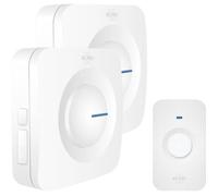 Sonnette de Porte sans Fil ELRO DB3000 - 2x récepteur à Piles - 64 Mélodies - 300m - Blanc