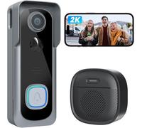 Sonnette de porte vidéo avec caméra Smart WLAN Doorbell Camera avec AI vision nocturne, y compris la sonnette intérieure