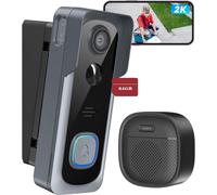 Sonnette de porte WLAN avec caméra sans fil & vision nocturne, vidéosurveillance, compatible radio carte TF 64GB