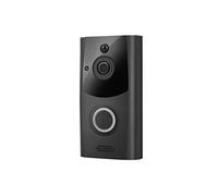 Sonnette de sécurité sans fil intelligente WiFi, vidéo d'enregistrement d'interphone visuel-Noir